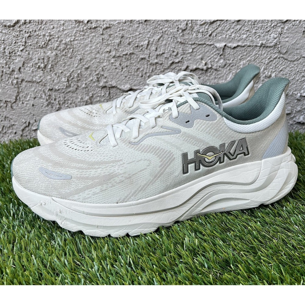 HOKA ONE ONE Shoes Men Size 15 Arahi 8 Truffle Salt Oyster Mushroom Running